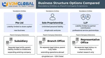 Singapore business structure options comparison for Canadian entrepreneurs and companies