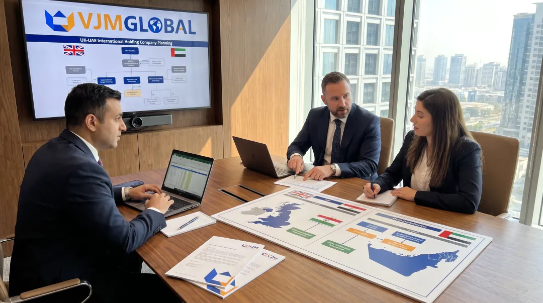 VJM Global advisors reviewing cross-border UK and UAE holding structures