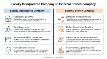 Comparison of local company versus external branch company structures in Malawi