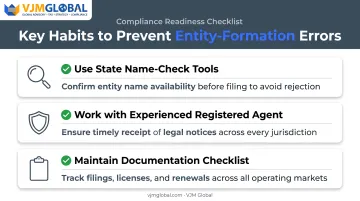Checklist of habits to prevent future US company registration rejections