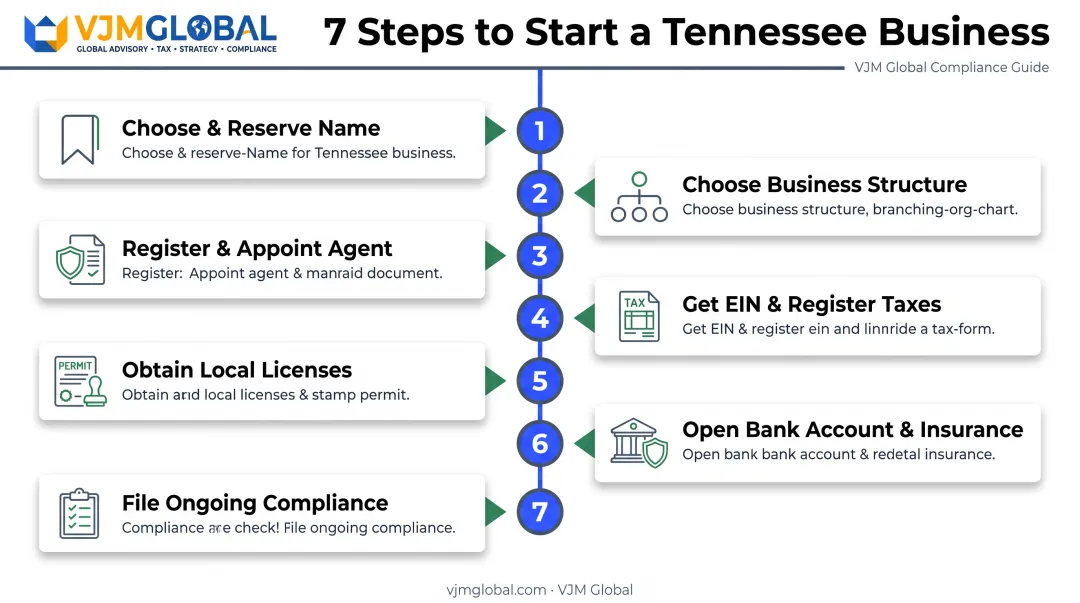 7-step process for starting a business in Tennessee overview