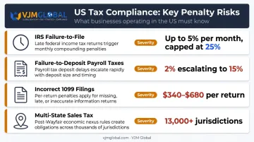 IRS and US tax compliance penalty breakdown for small businesses infographic