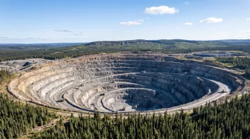 Large open-pit mining operation representing TSX listed Canadian mining sector companies