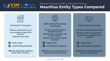 Three Mauritius entity types comparison for UAE business structuring