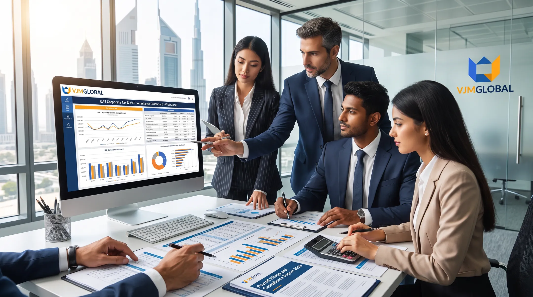 VJM Global compliance team managing corporate tax and payroll filings