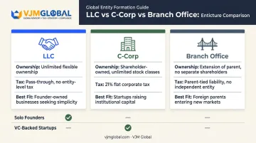 LLC vs C-Corp vs branch office structure comparison for UAE founders