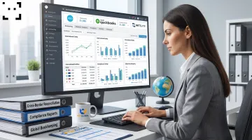 Financial team managing bookkeeping and compliance reporting for international clients
