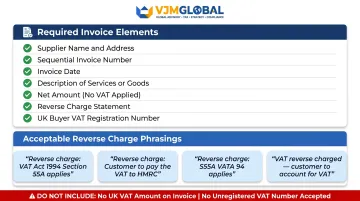 Compliant UK reverse charge invoice required elements and acceptable phrasings checklist