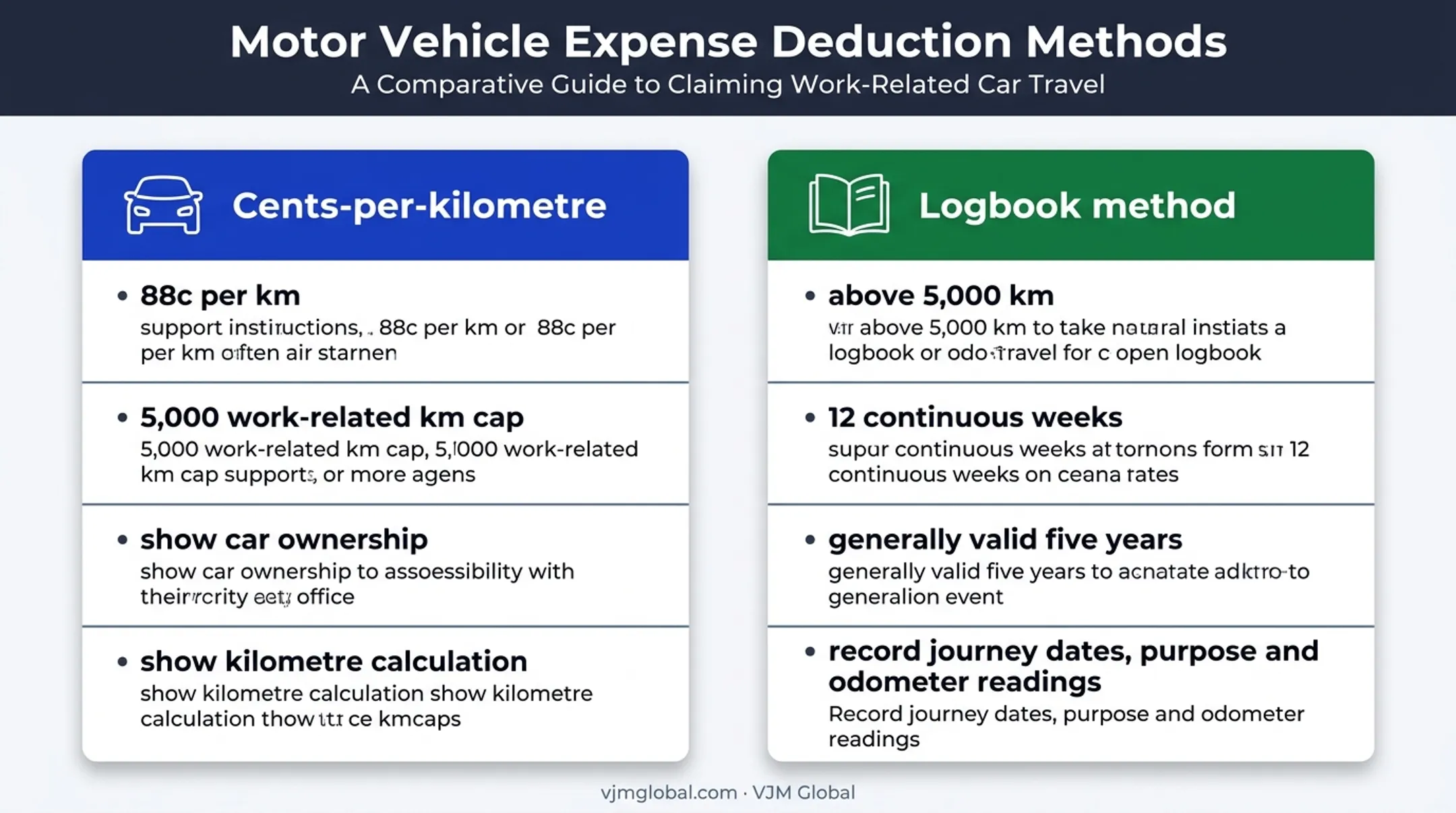 Car expense deduction methods and evidence requirements comparison