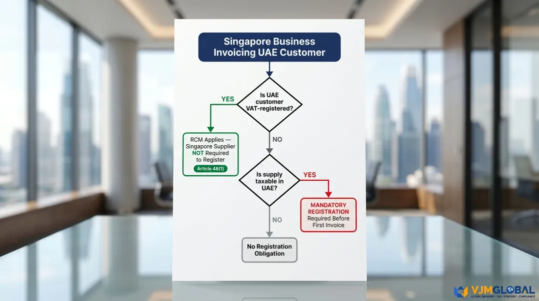 UAE VAT registration obligation decision flowchart for Singapore non-resident businesses