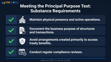 Principal Purpose Test PPT commercial substance compliance checklist four key requirements