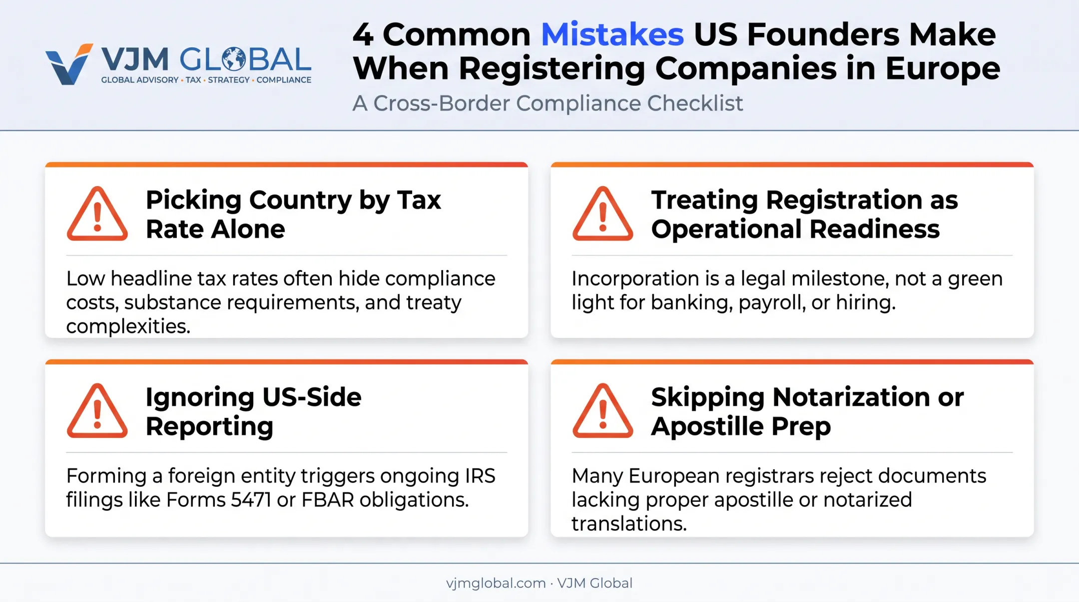 Four common mistakes US businesses make registering companies in Europe