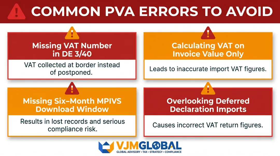 Four most common postponed VAT accounting errors UK importers must avoid