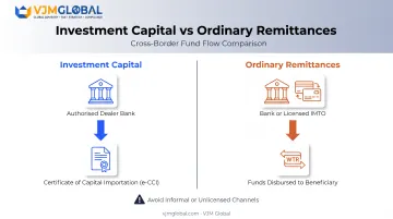Cross-border banking comparison for investment capital versus ordinary remittances