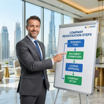 Step-by-step business registration process chart for Dubai company formation