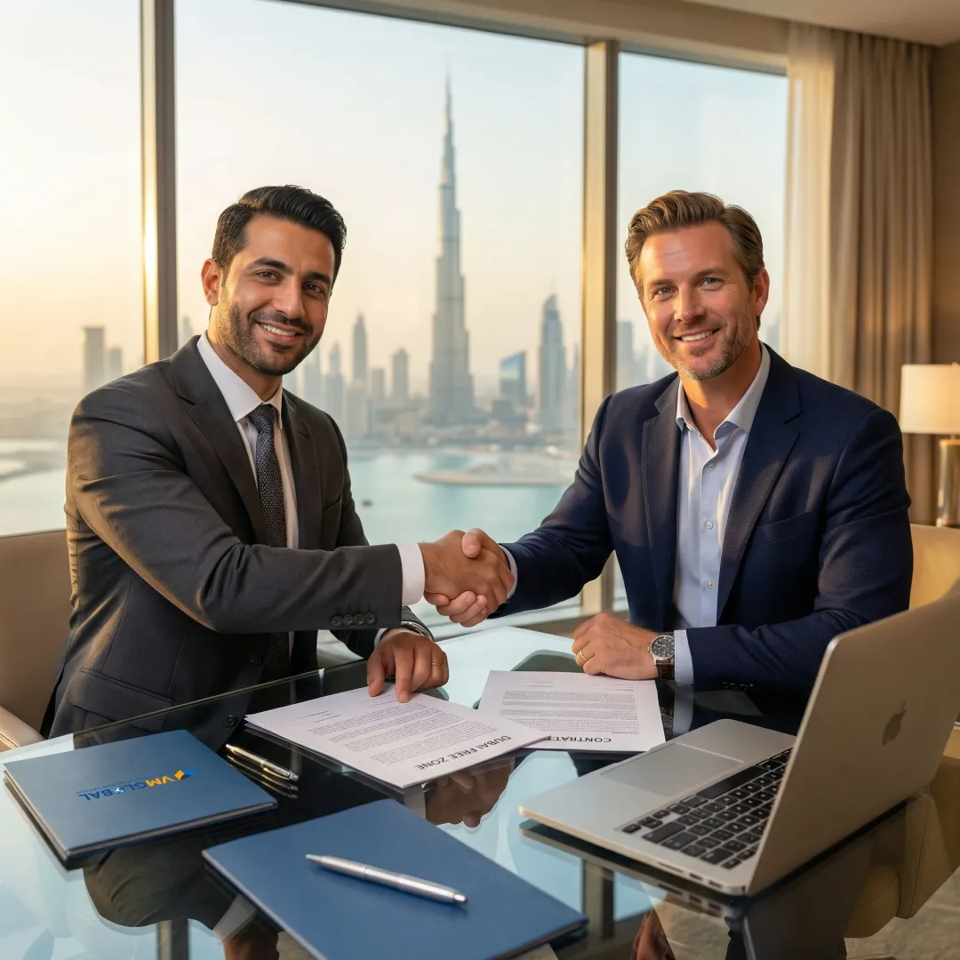 Professional business setup consultation for Dubai Free Zone company formation with USA entrepreneur