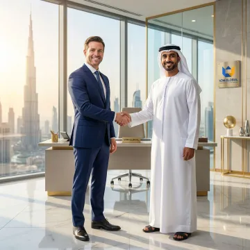 American business owner shaking hands with Dubai business consultant after successful LLC formation