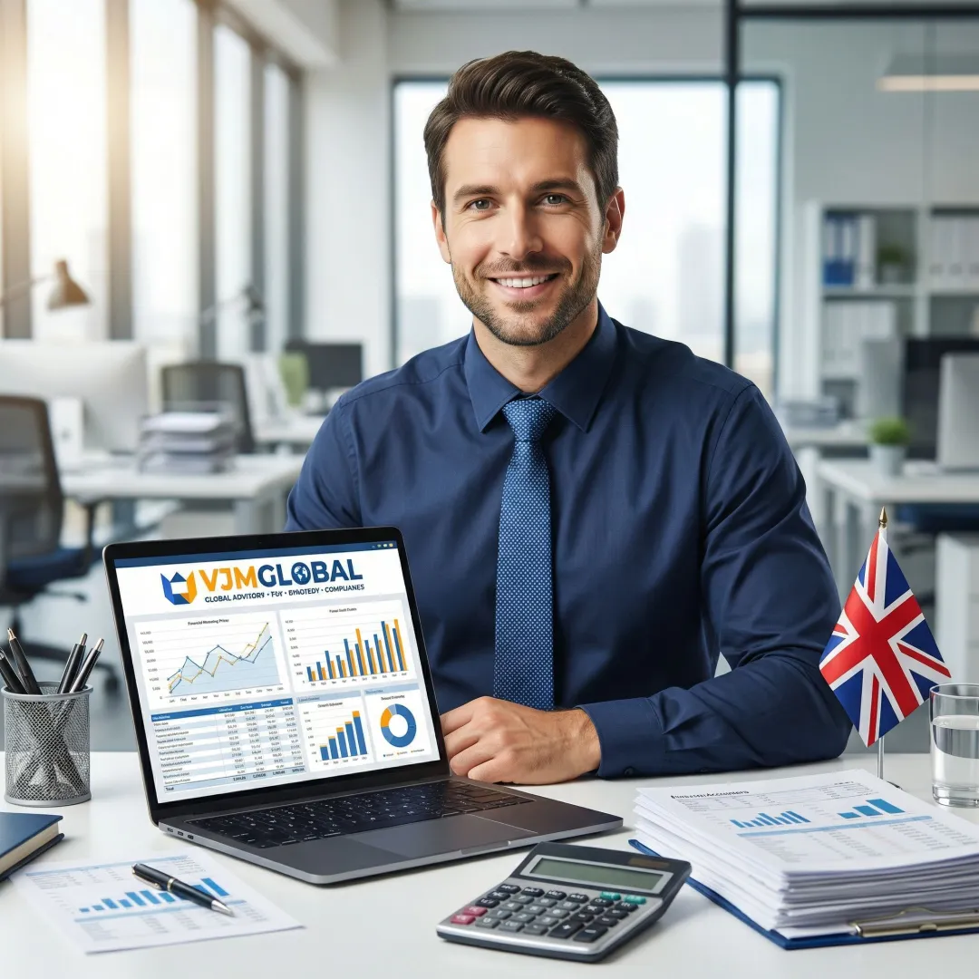 Professional bookkeeper working on cloud-based accounting software for UK small business
