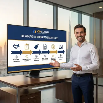Step-by-step UAE mainland company registration process visualization