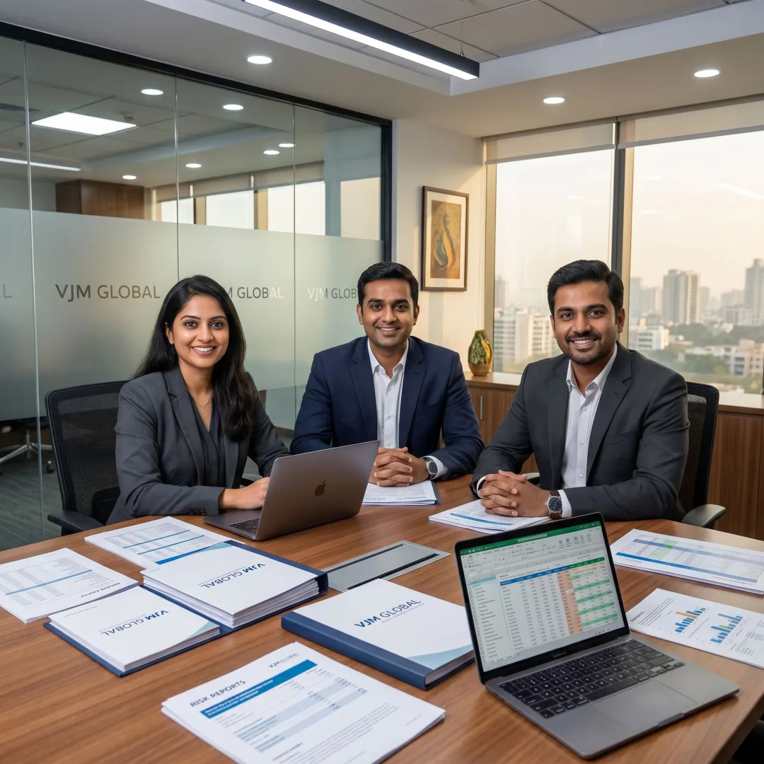 Audit professionals reviewing financial reports in India