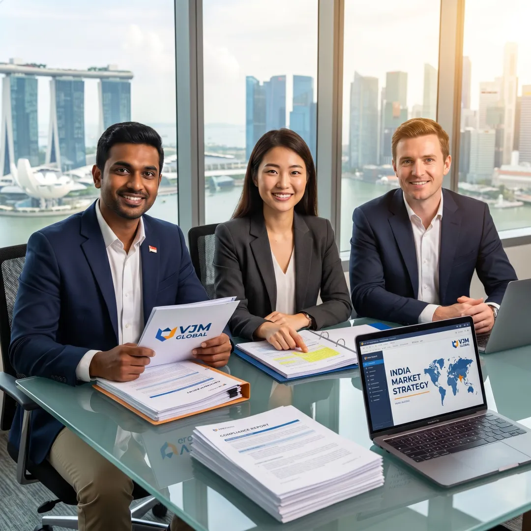 Financial audit meeting for a Singapore business in India
