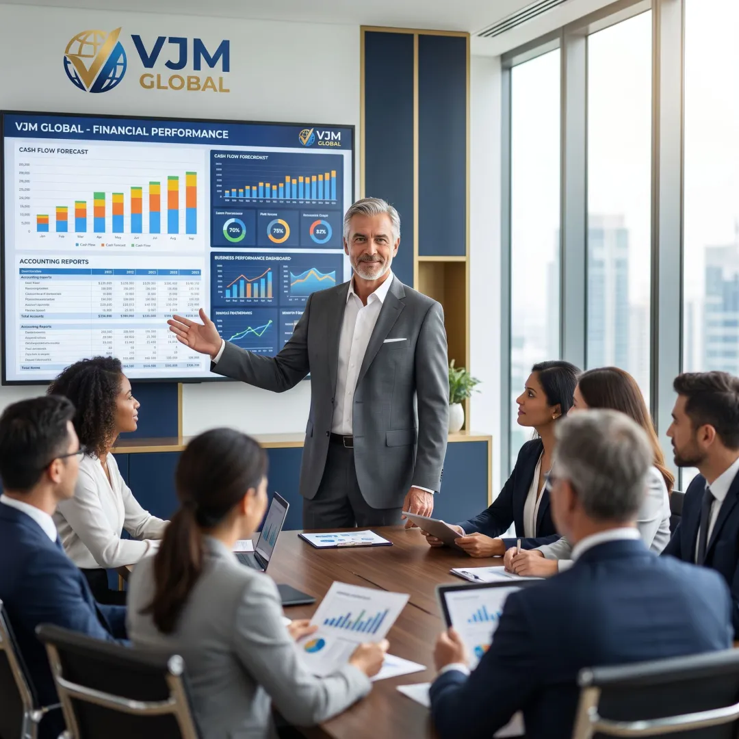 Outsourced CFO reviewing financial strategy