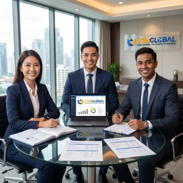 Audit outsourcing team reviewing financial reports