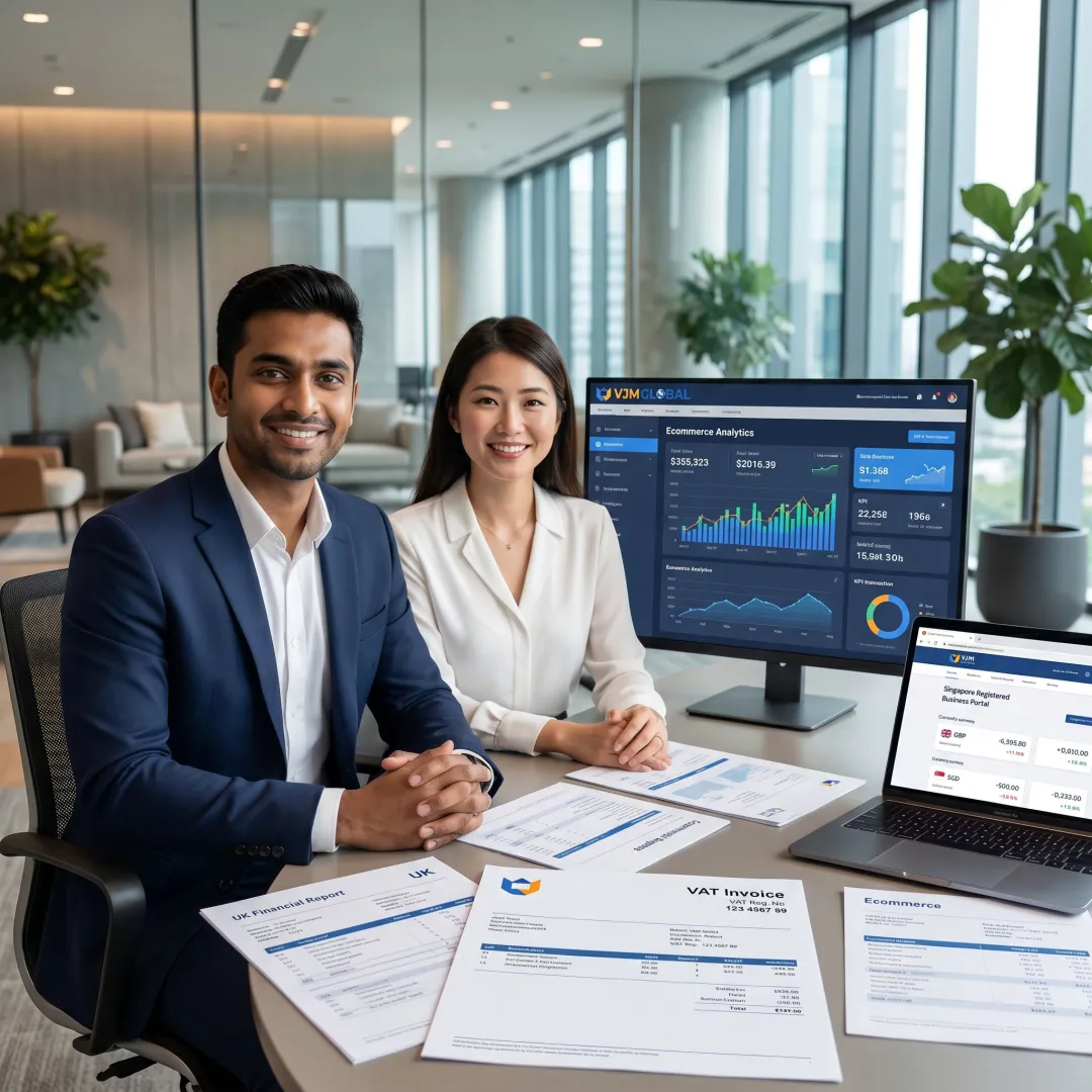 Ecommerce accounting team reviewing UK seller financial reports