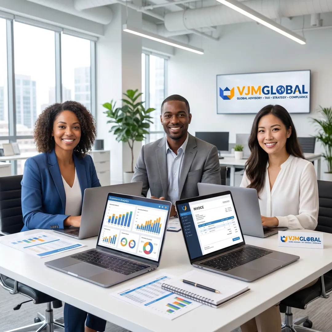 Ecommerce accounting team reviewing online sales reports
