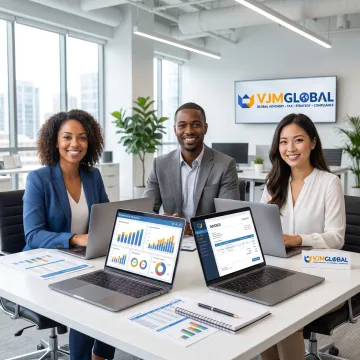 Ecommerce accounting team reviewing online sales reports