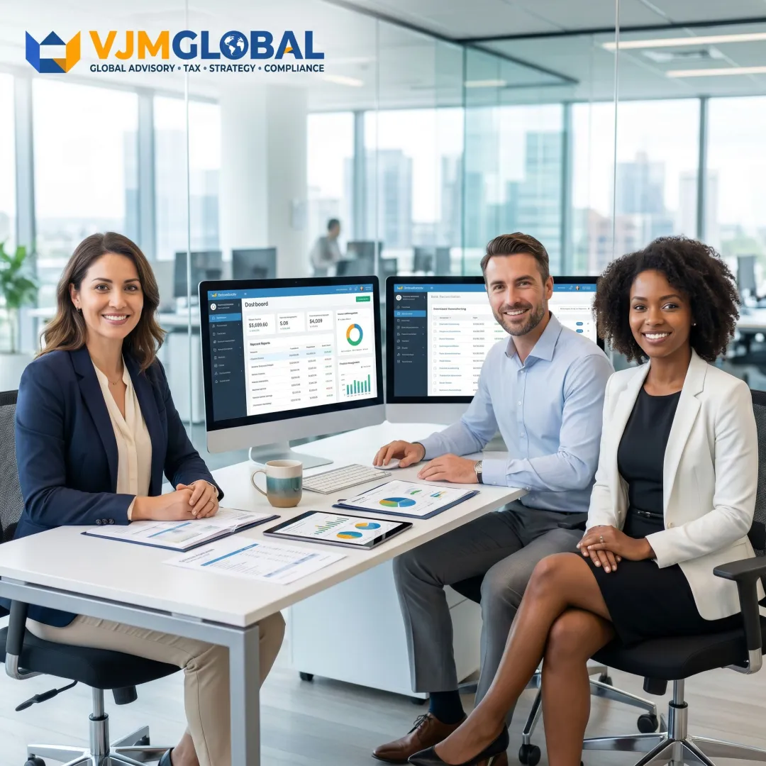 Cloud bookkeeping team managing Zoho Books records