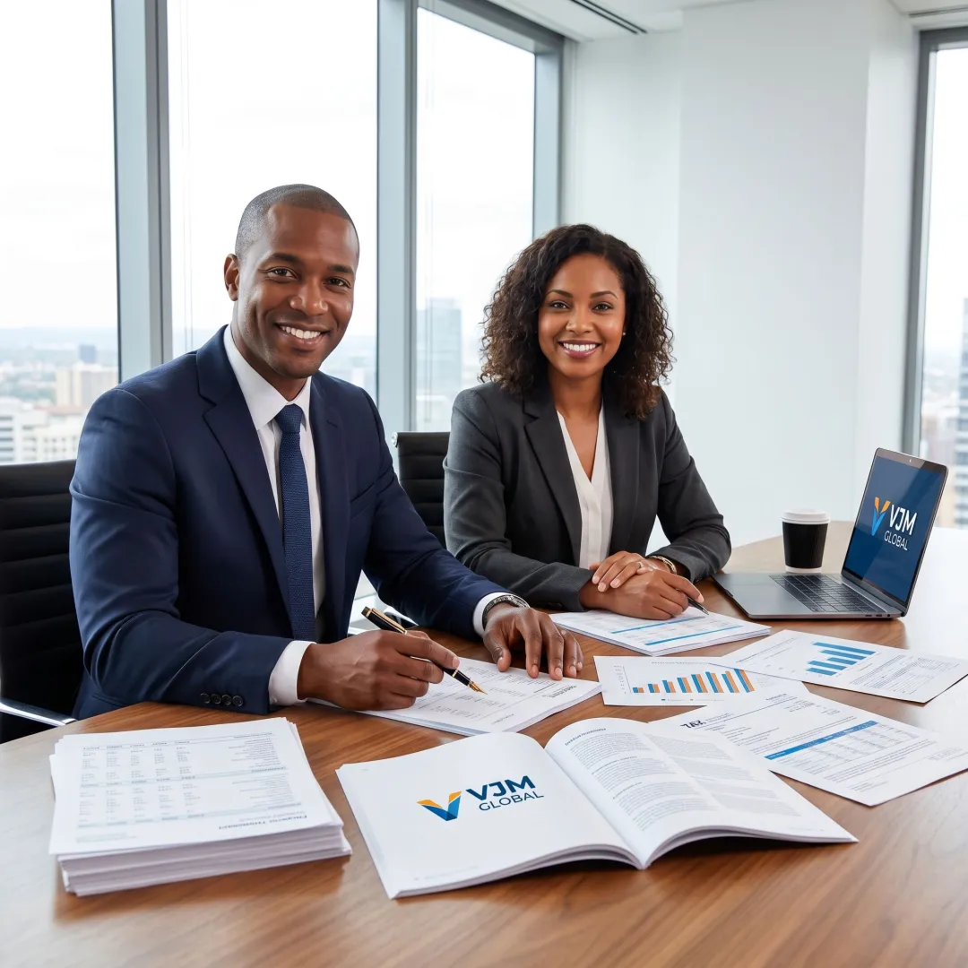 Accountants reviewing financial reports for business clients