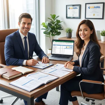 Business accounting consultation with financial documents