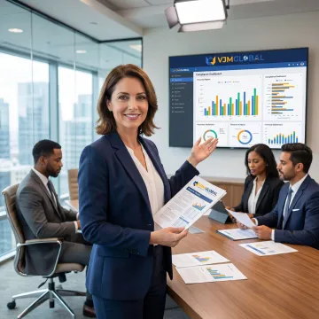 Advisor presenting financial reporting insights
