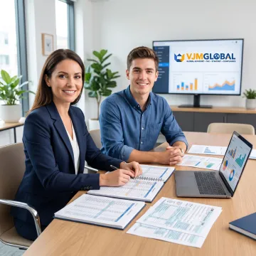 Accountant supporting a startup founder with bookkeeping