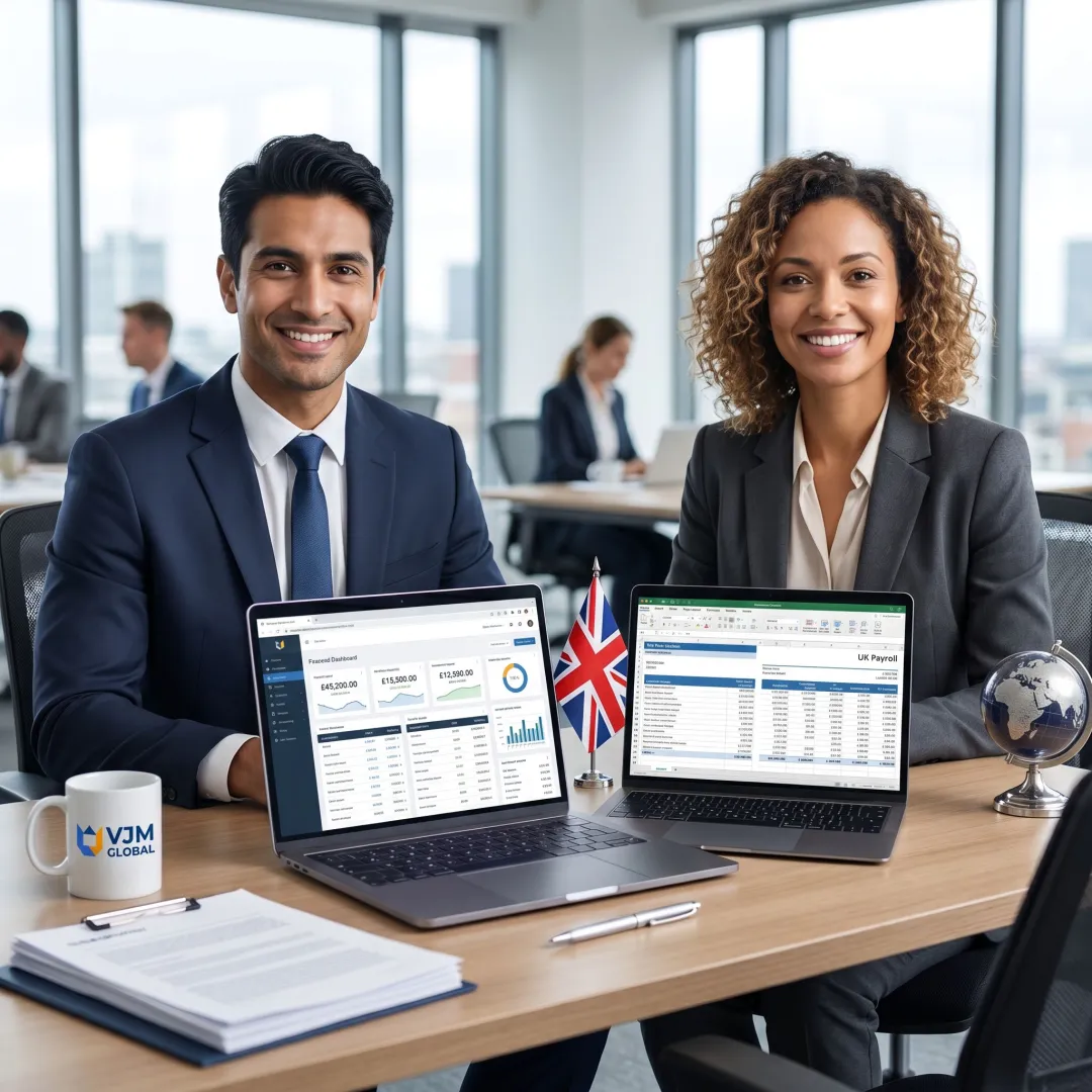 Payroll specialists managing UK payroll for a Singapore-based company