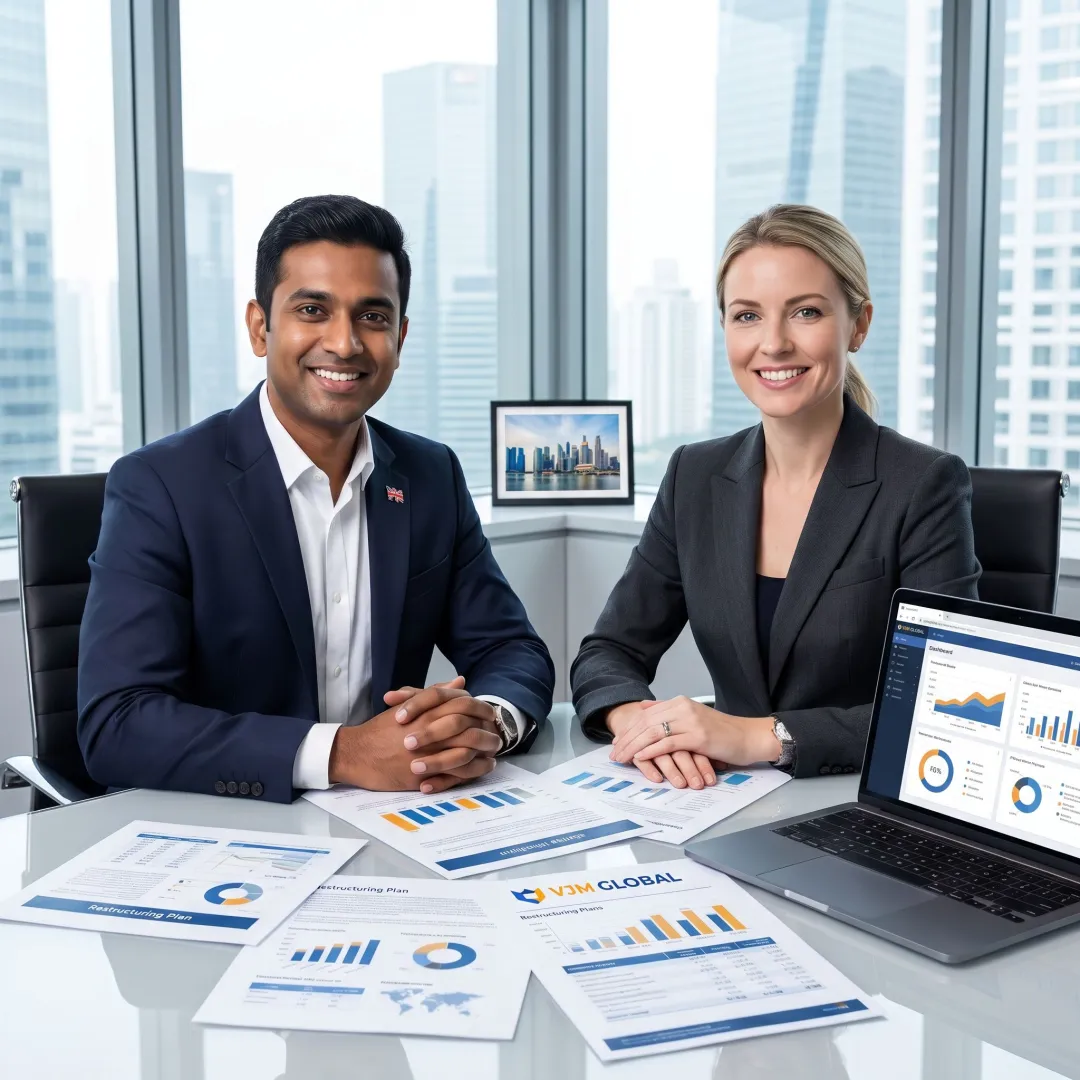 Financial consultants planning a restructuring strategy