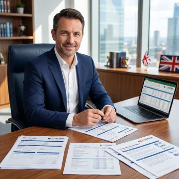 Tax advisor reviewing UK VAT documents for a Singapore business