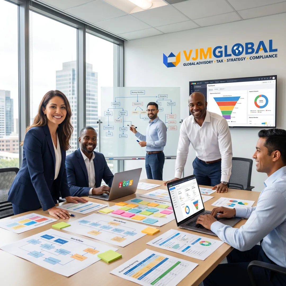 Zoho implementation planning session with consultants
