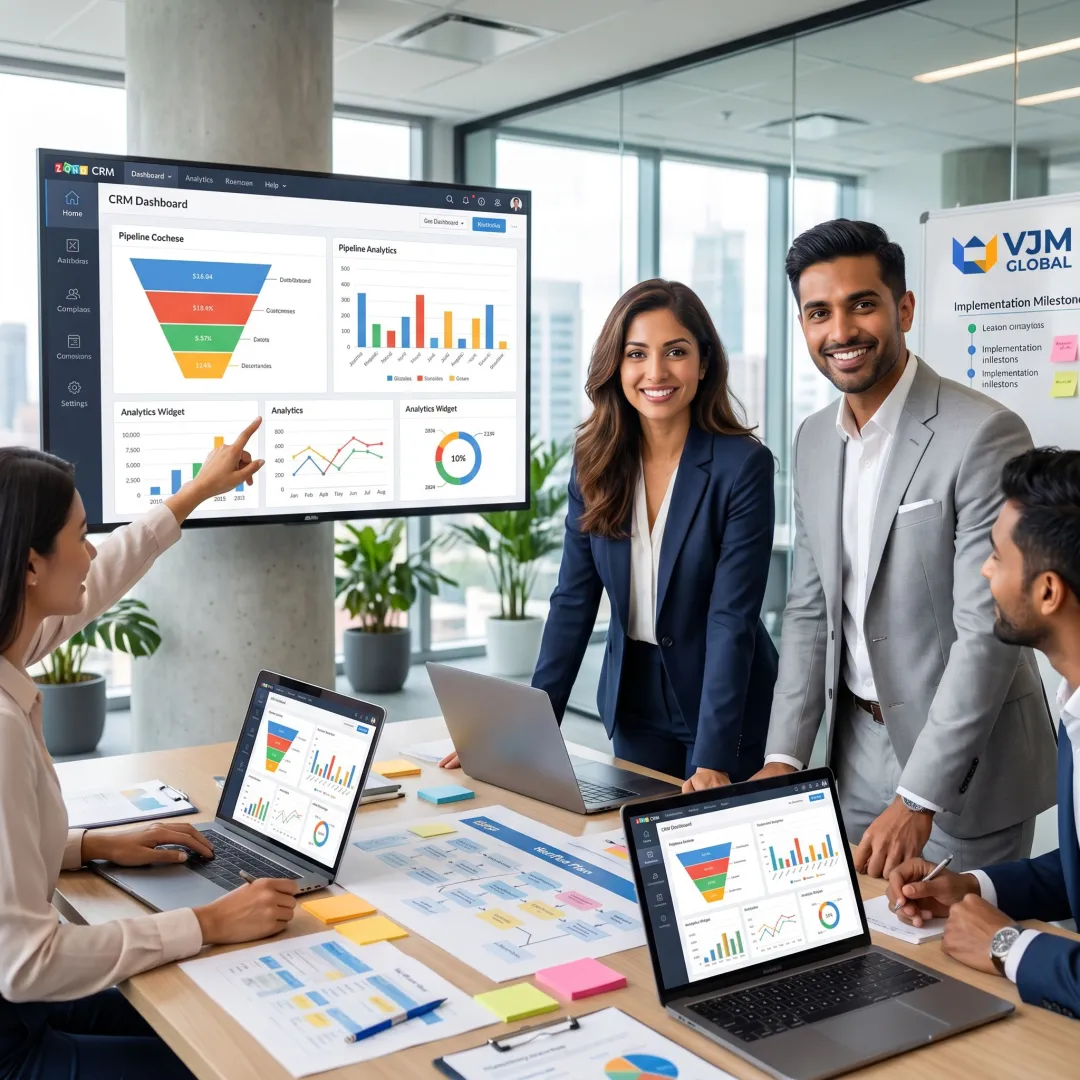Consultants planning Zoho implementation for a business team