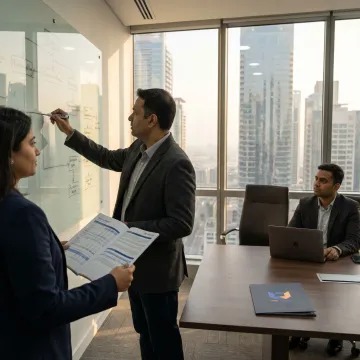 Audit consultants reviewing process controls
