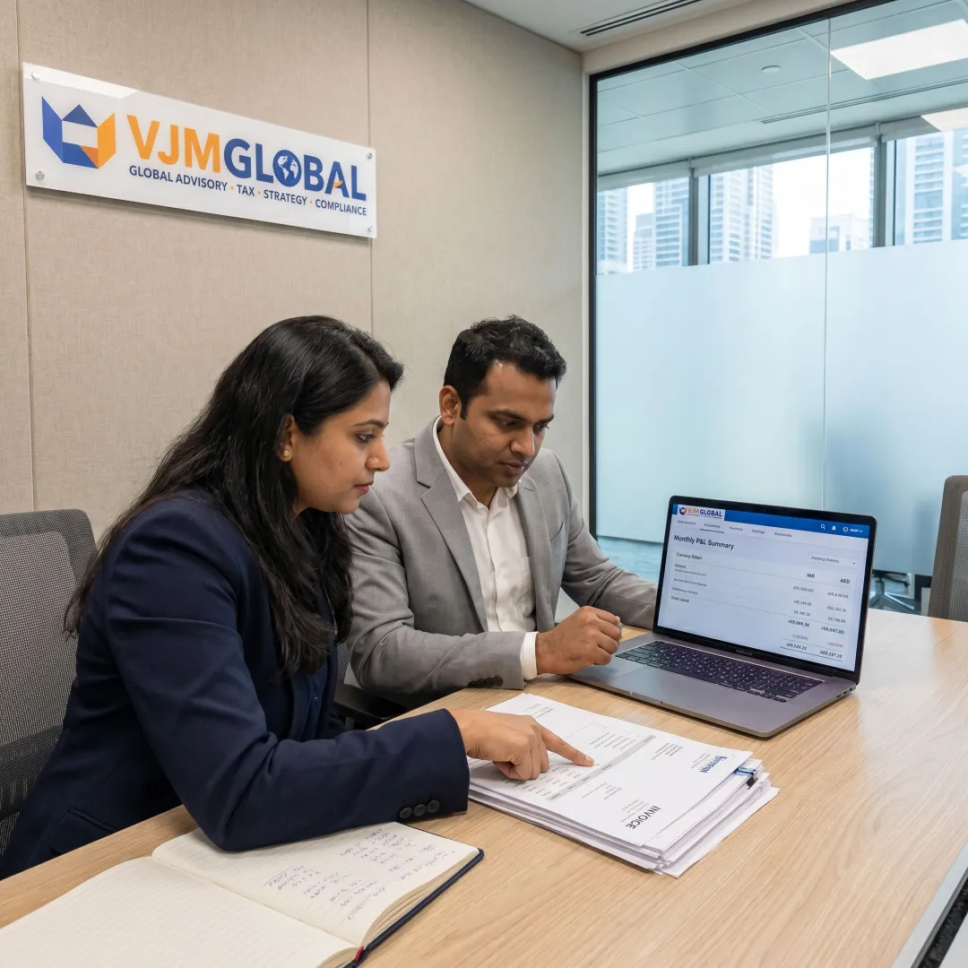 Monthly bookkeeping support for Indian businesses in Dubai