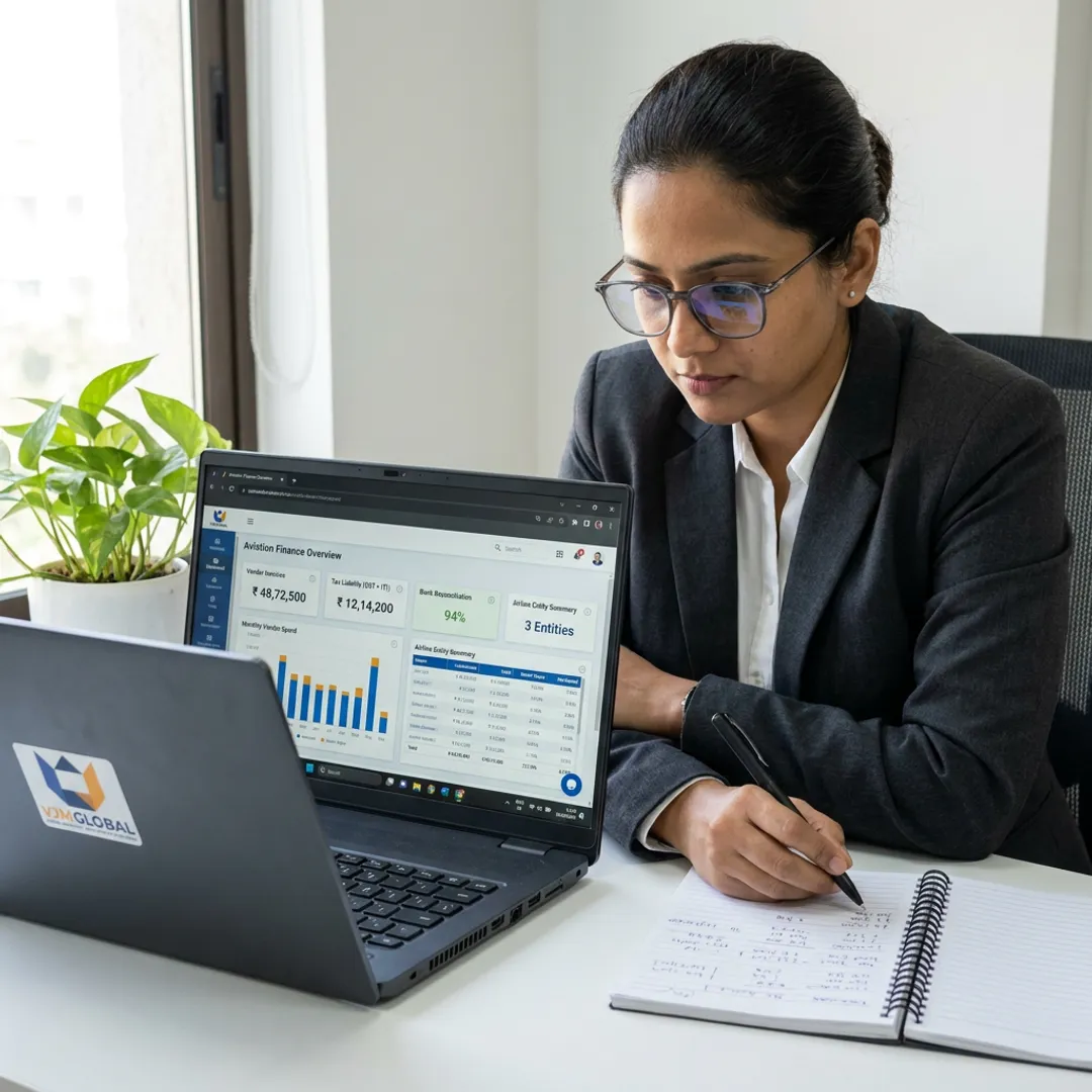 Cloud accounting dashboard for aviation finance operations