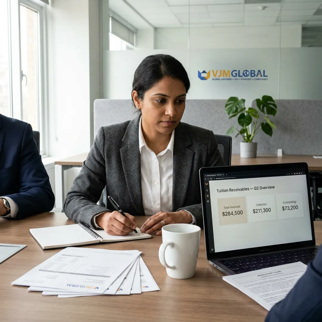 Accounts receivable support for an educational institution