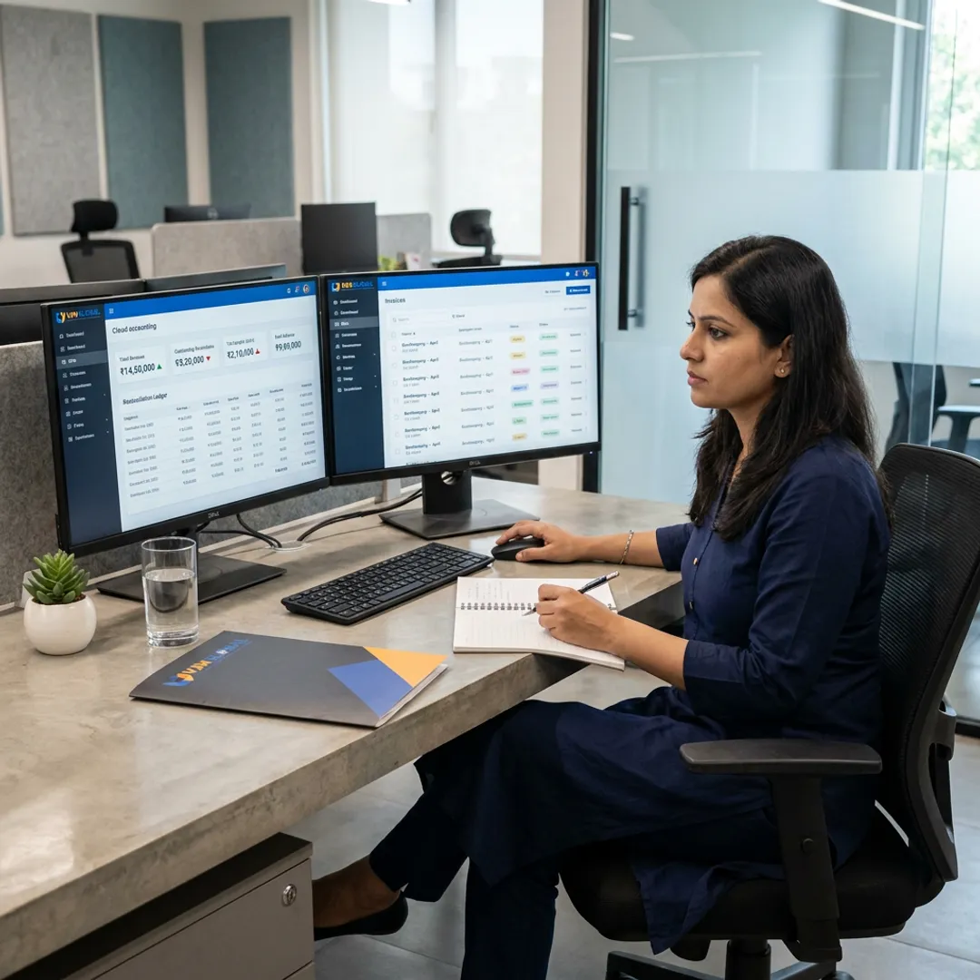 Cloud bookkeeping specialist reviewing Xero reports
