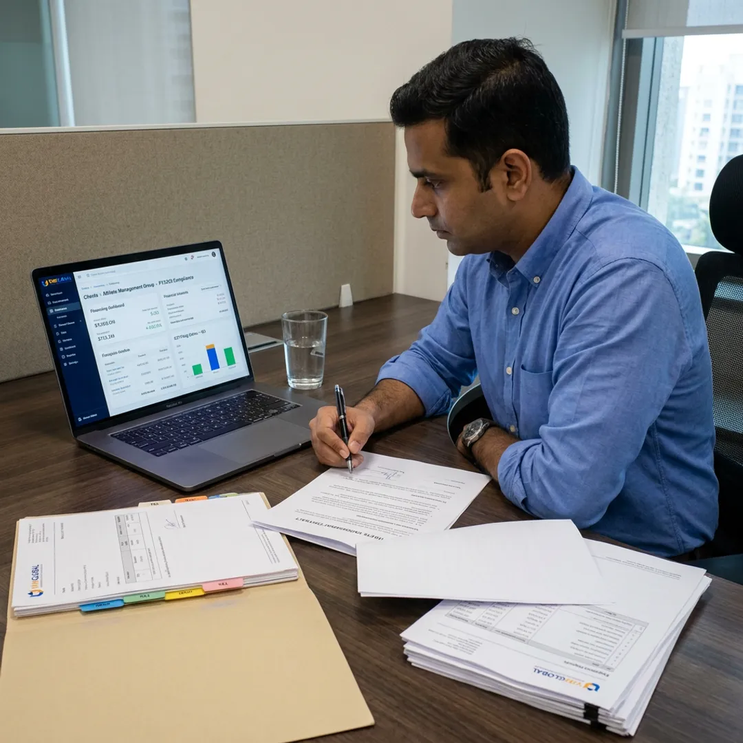 Accountant organizing athlete income and tax records