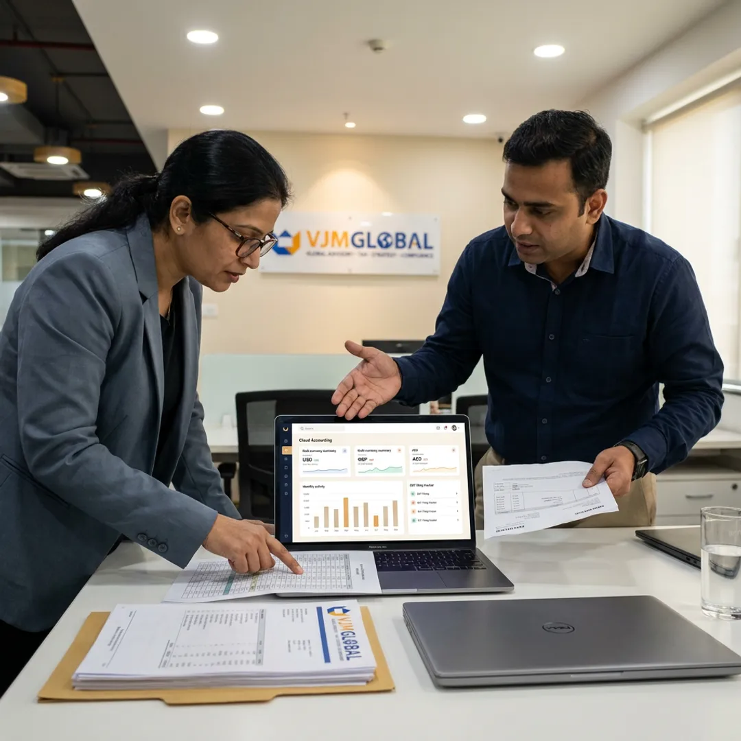 Wholesale accounting team reviewing invoices and financial reports