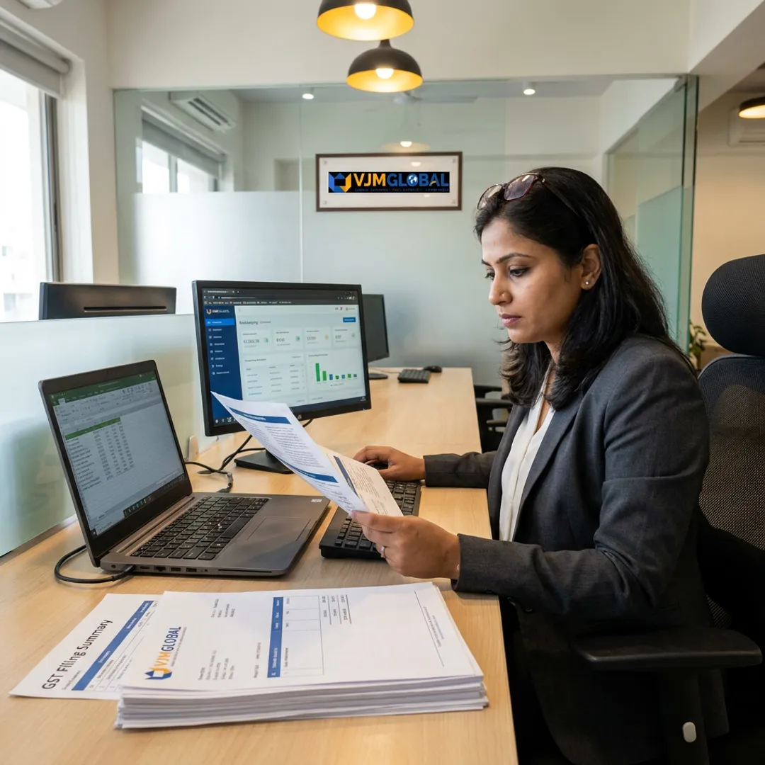 Dental accounting professional reviewing financial reports
