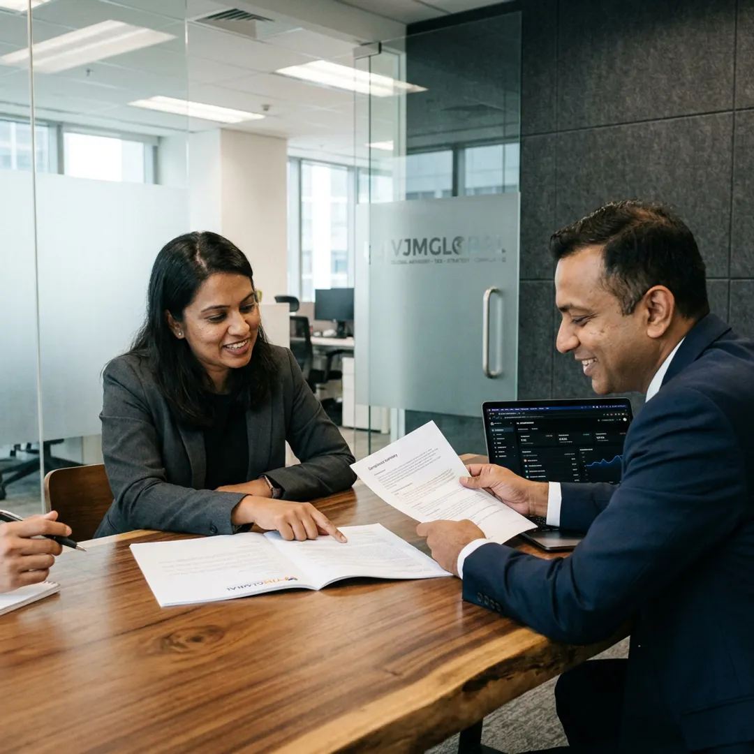 Audit professionals reviewing financial reports in Singapore office