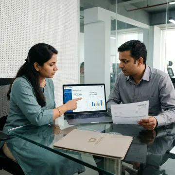 Accounting team reviewing Singapore business financial reports